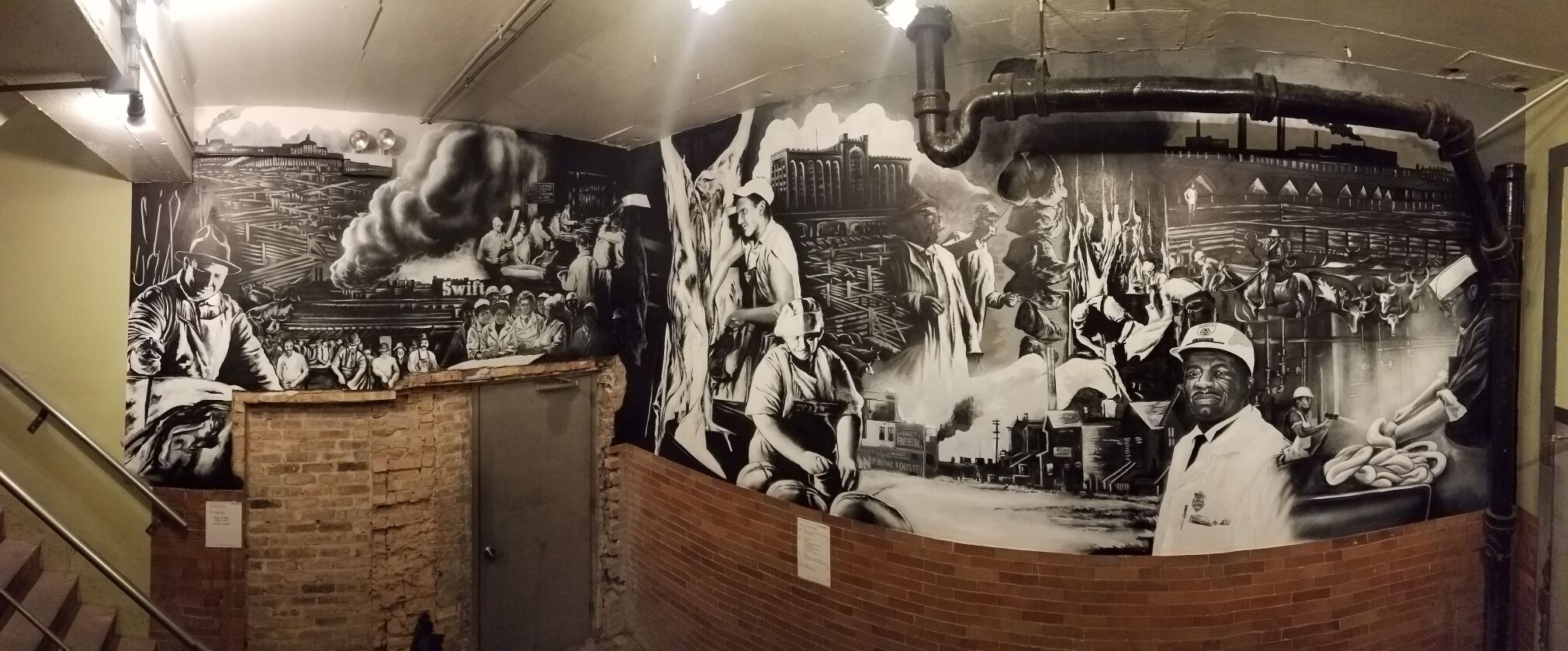 Joe Miller also did this painting for The Plant’s Packingtown Museum, which tells the history of the neighborhood’s once-booming meatpacking industry.